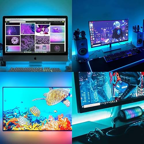 Miniatura 6 de DC 5 V USB COB hielo azul LED tira luz USB alimentada 6.6 pies2M IP65 impermeable 640LEDs alto brillo flexible luces de cinta LED