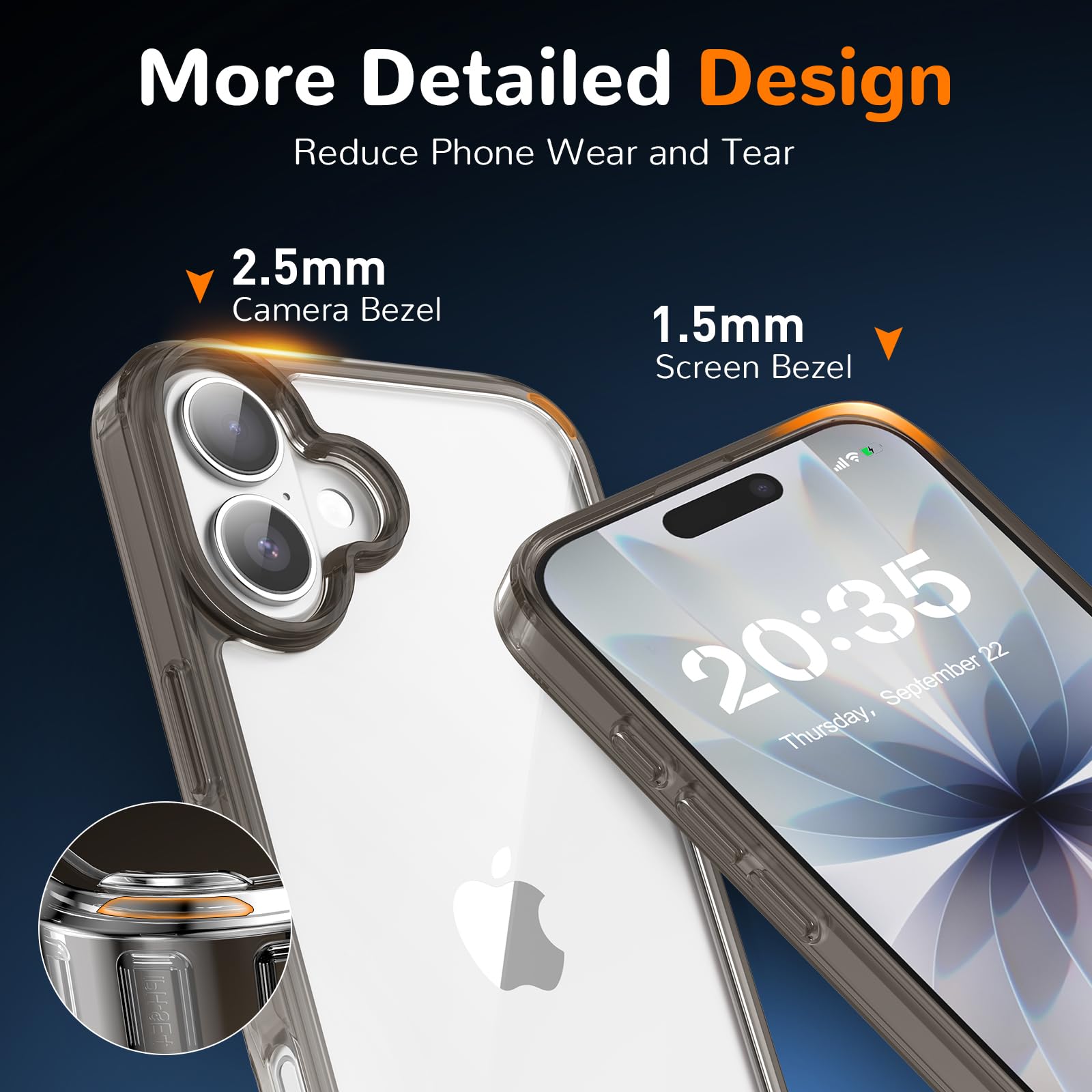 Clear Case for iPhone 15, Ultra Thin, Shockproof TPU Cover, Anti-Yellowing, Crystal Clear, Phone Case for Apple iPhone 15 - Clear — view 638