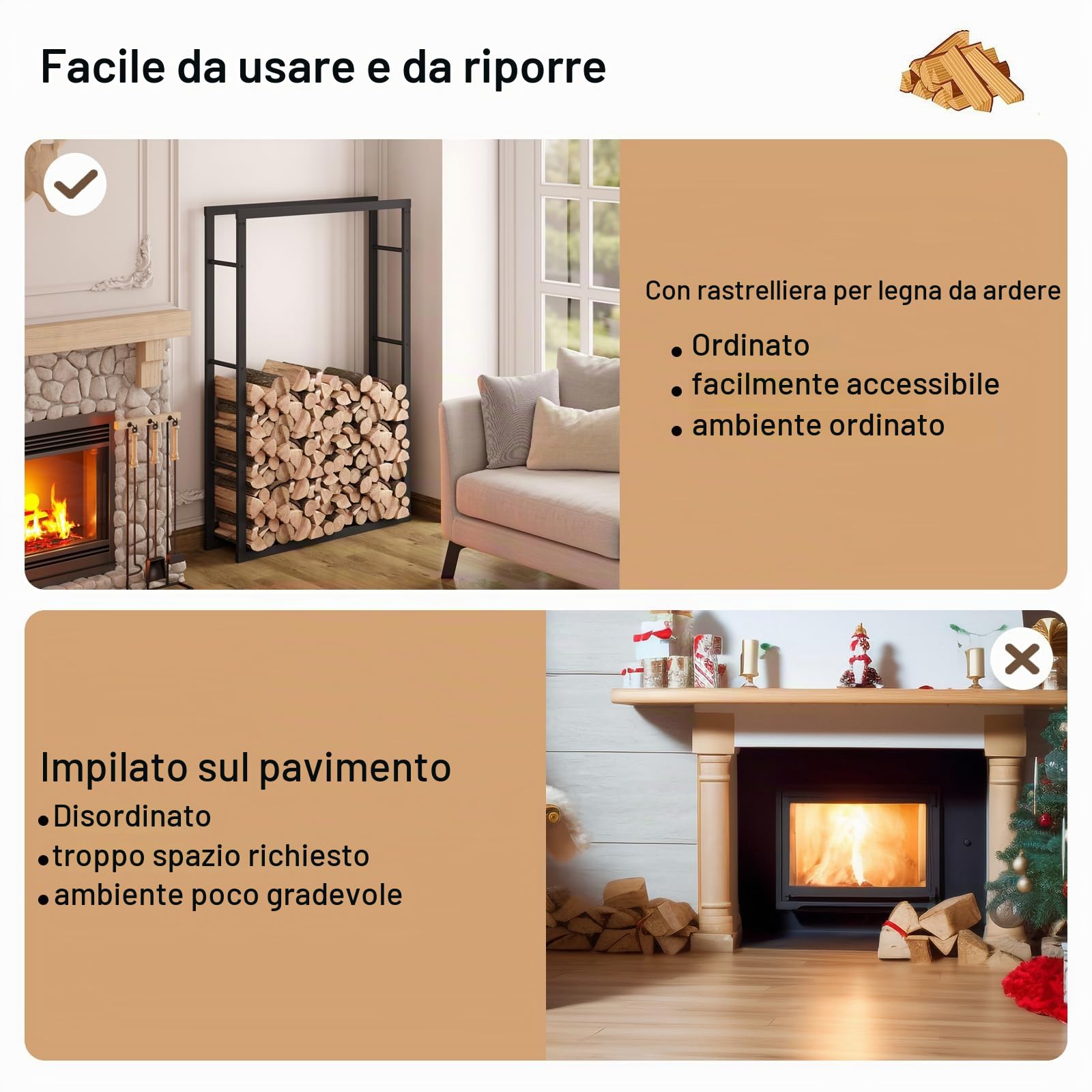 Laneetal Legnaia per Esterno e Interno, Portalegna da Interno 150x100x25cm