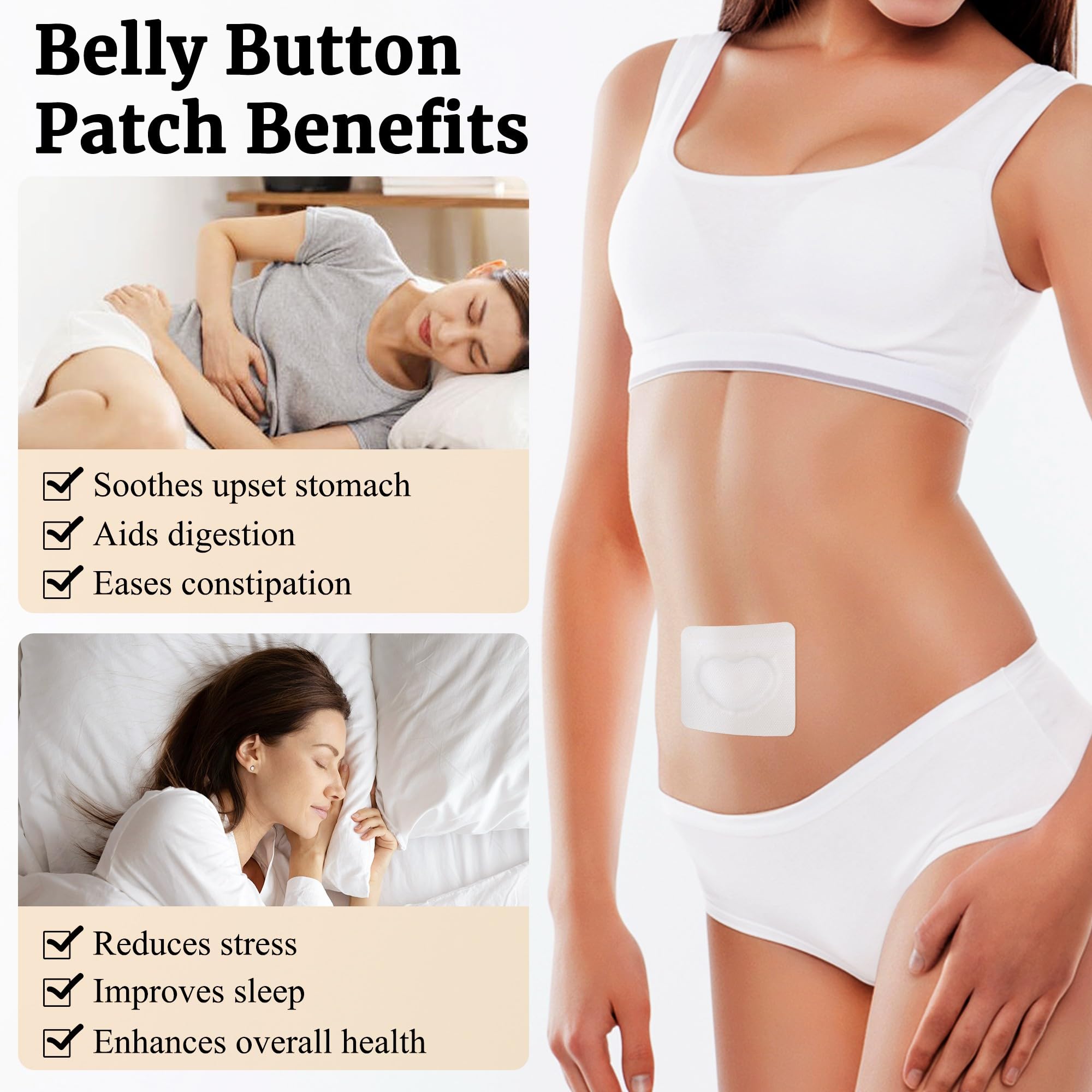 20 Pcs Castor Oil Patches Castor Oil Belly Button Patch Cover Organic Cotton Disposable Pack Wrap Self-Adhesive Highly Absorbent No Washing (Oil Not Included)