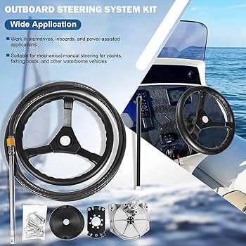 VEVOR Hydraulic Outboard Steering Kit, 90HP, Marine Boat