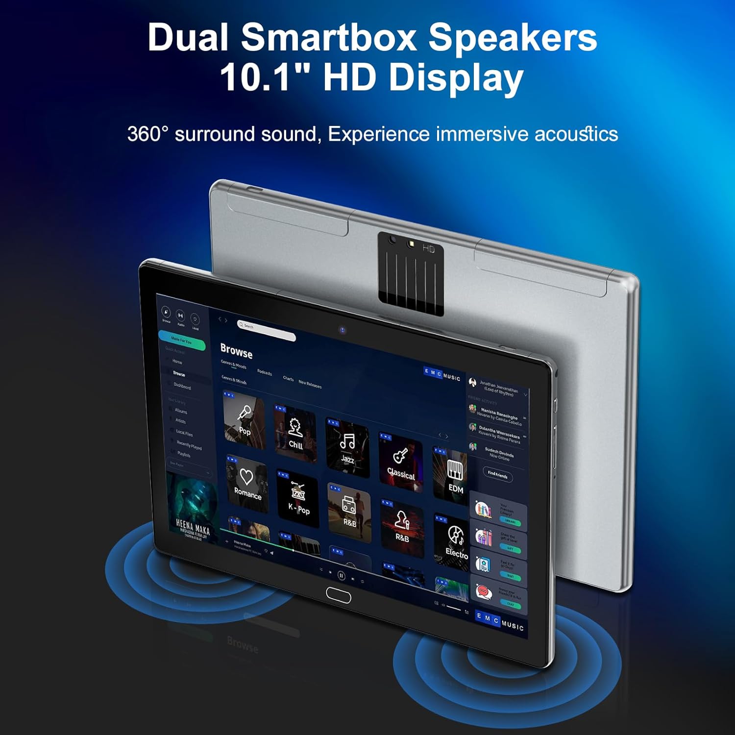 Tablet 10.1 Inch Android 12, 10GB RAM+64GB ROM, Expandable 512G, 6000mAh Battery, 2.4G/5G WiFi, BT, GPS, IPS Touchscreen, Dual Camera, 2-in-1 Tablet with Keyboard, Mouse, Stylus & Case