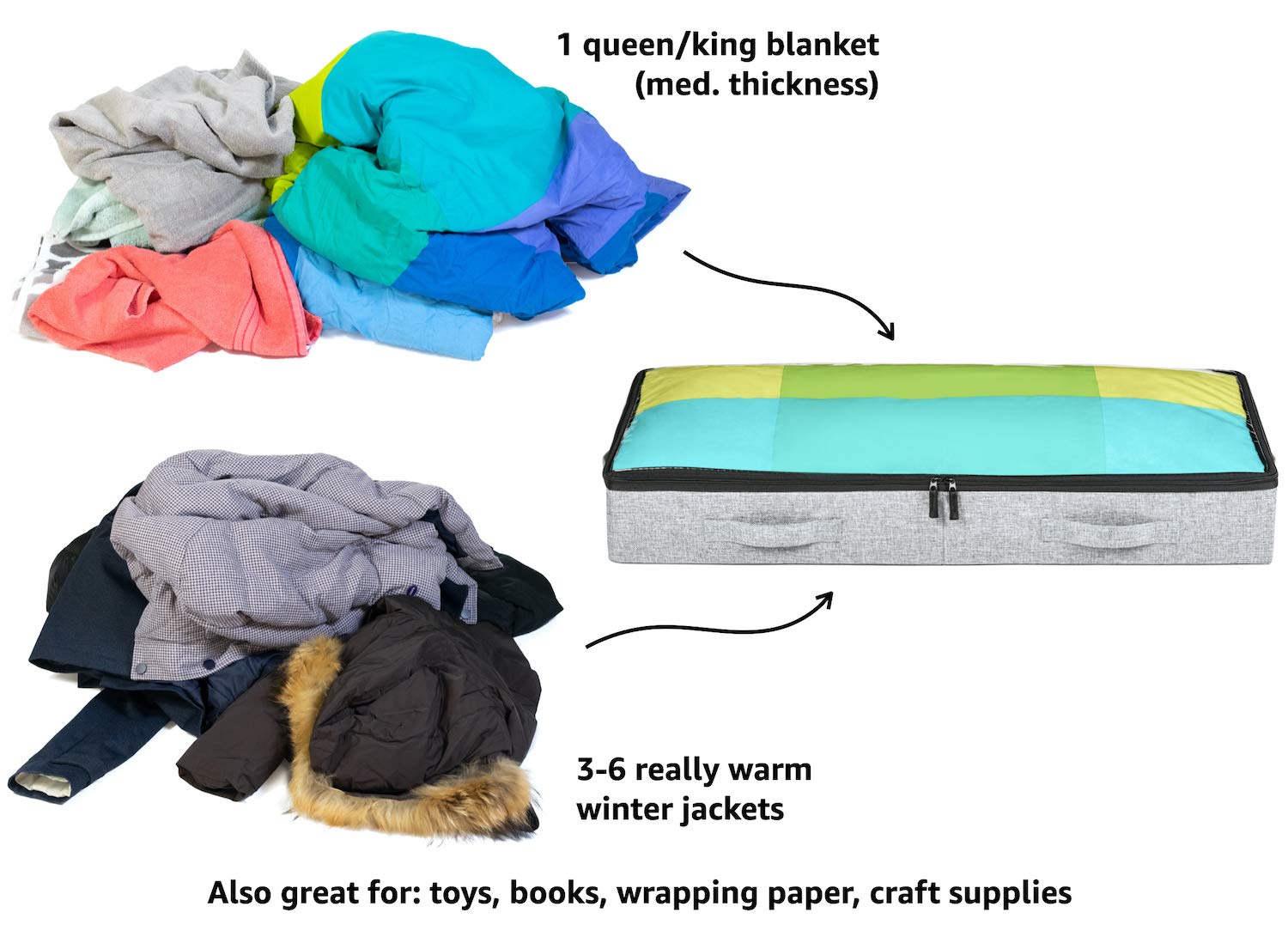 Low Profile Under Bed Storage Containers, 4.5 Inches Tall and Fits Beds