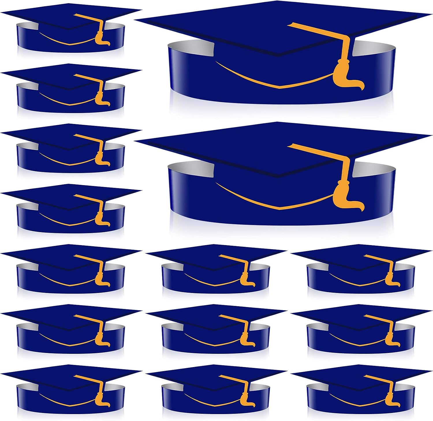Zonon 36 Pcs Paper Graduation Paper Crown Graduation Cap Headbands Adjustable Paper Crown Grad Decor for Student