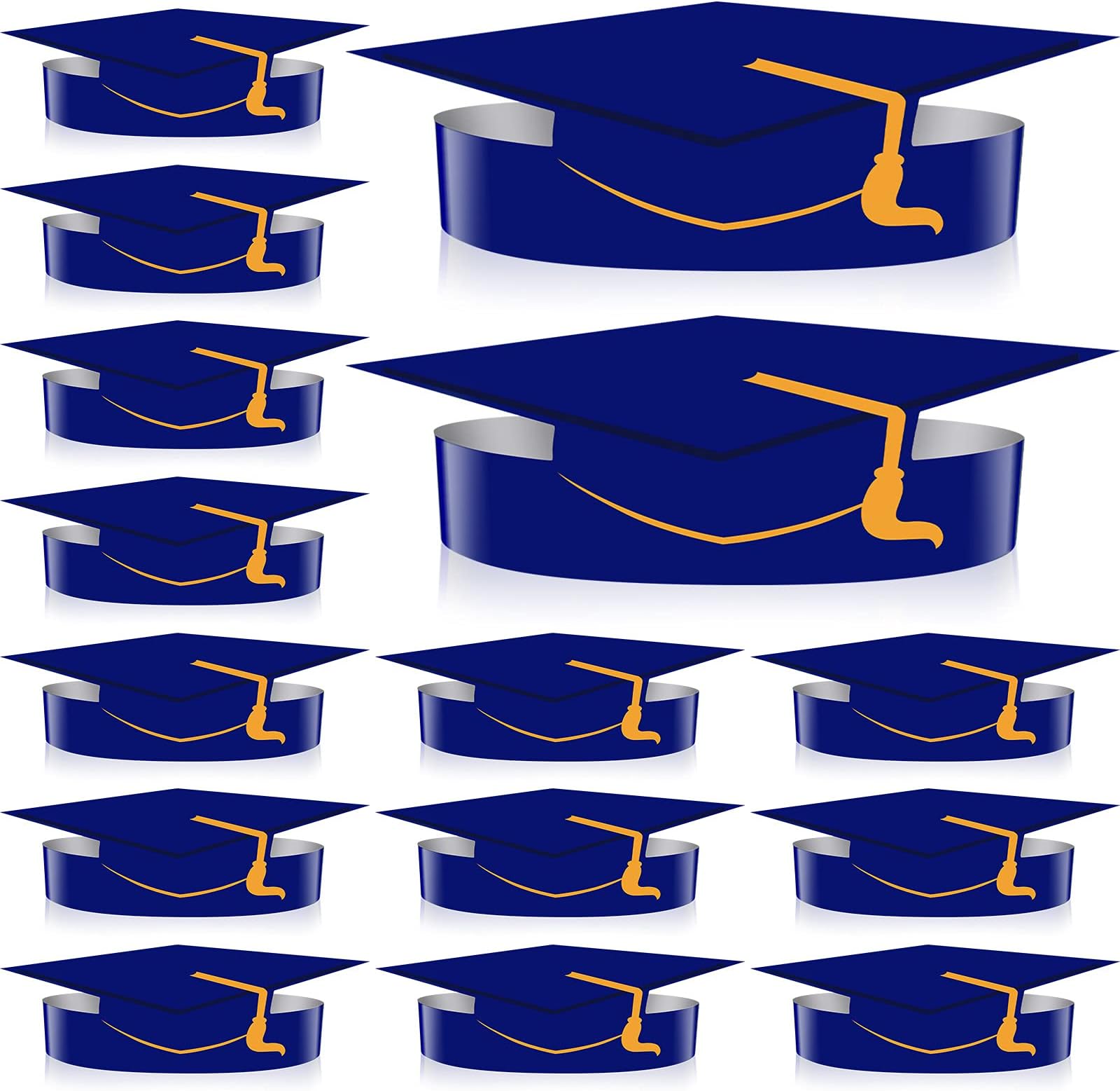 Zonon 36 Pcs Paper Graduation Paper Crown Graduation Cap Headbands Adjustable Paper Crown Grad Decor for Student