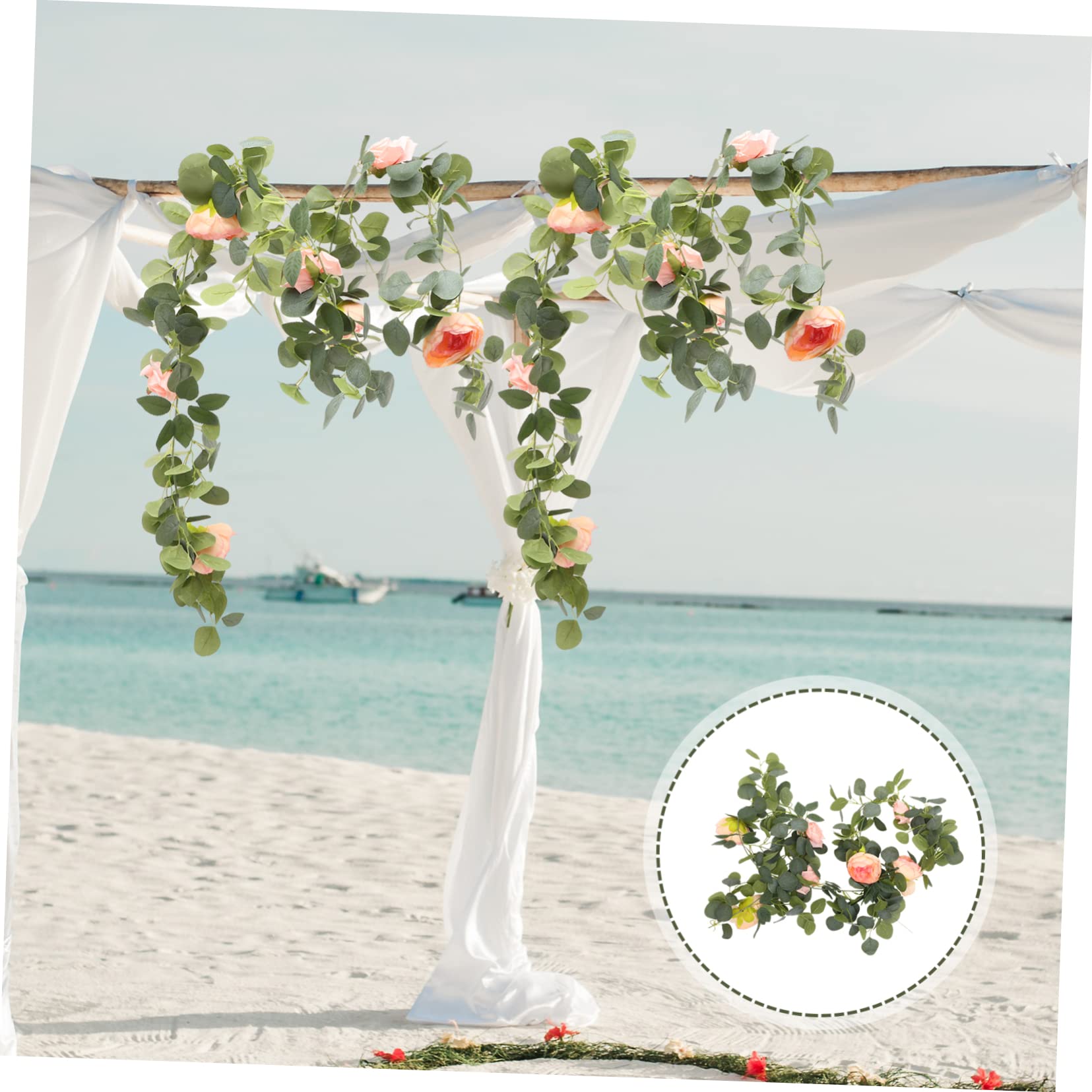 Cabilock Garland Vite Di Eucalipto e Artificiali Per Decorazioni Da Ed Esterno Fiori Simulati Per Atmosfere Romantiche e Festive Per Case e Uffici