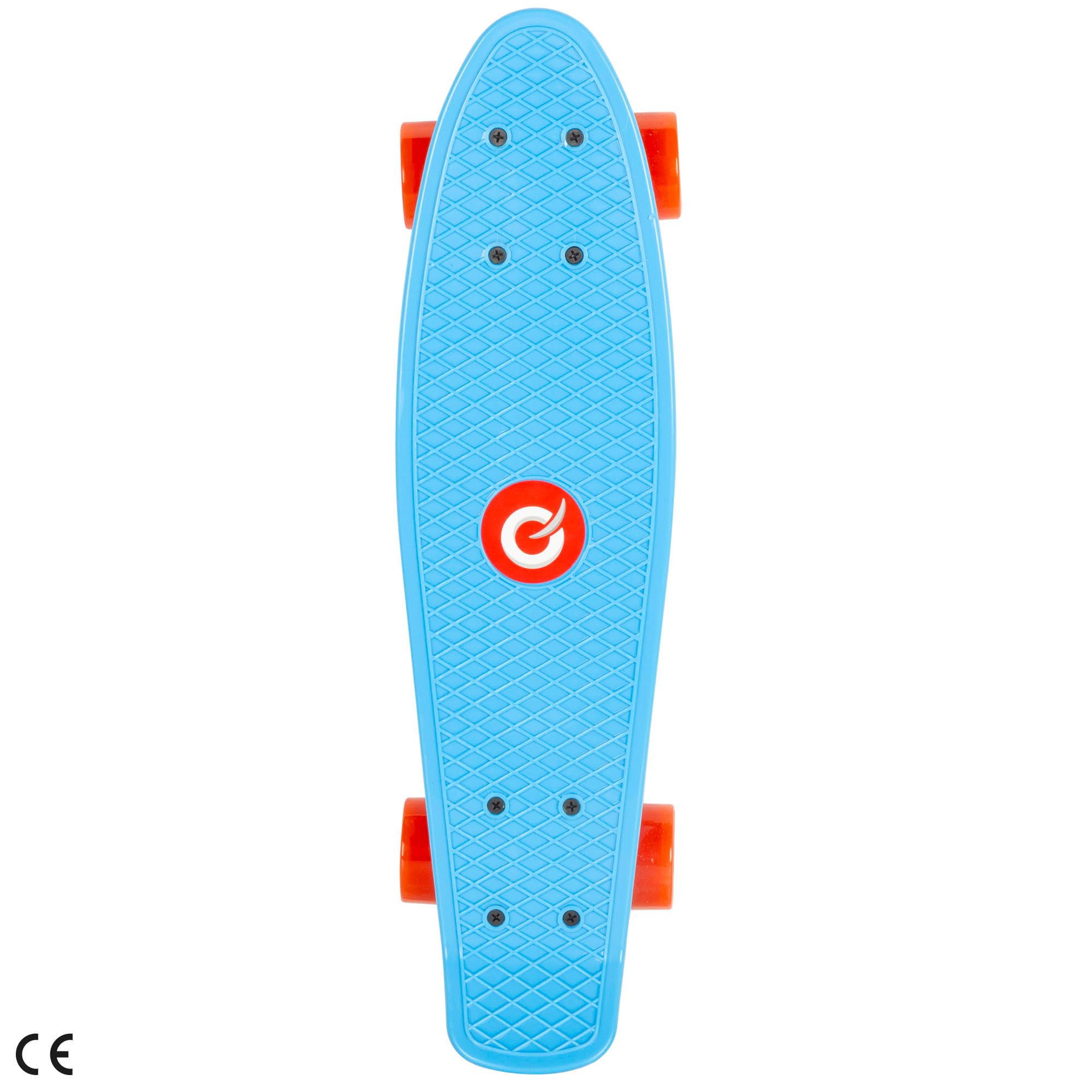 ColorBaby EVO Skateboard per bambini blu 56 cm, 4 ruote in PVC con luci colorate, base antiscivolo, giocattoli da esterno, giochi all'aperto, regalo per bambini e ragazze (54340)