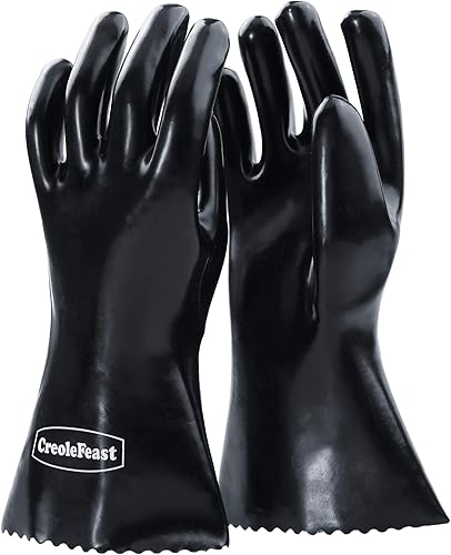 Creole Feast TG1305 - Guantes para horno de barbacoa resistentes al calor, impermeables y resistentes, perfectos para asar, freidora, cocinar y
