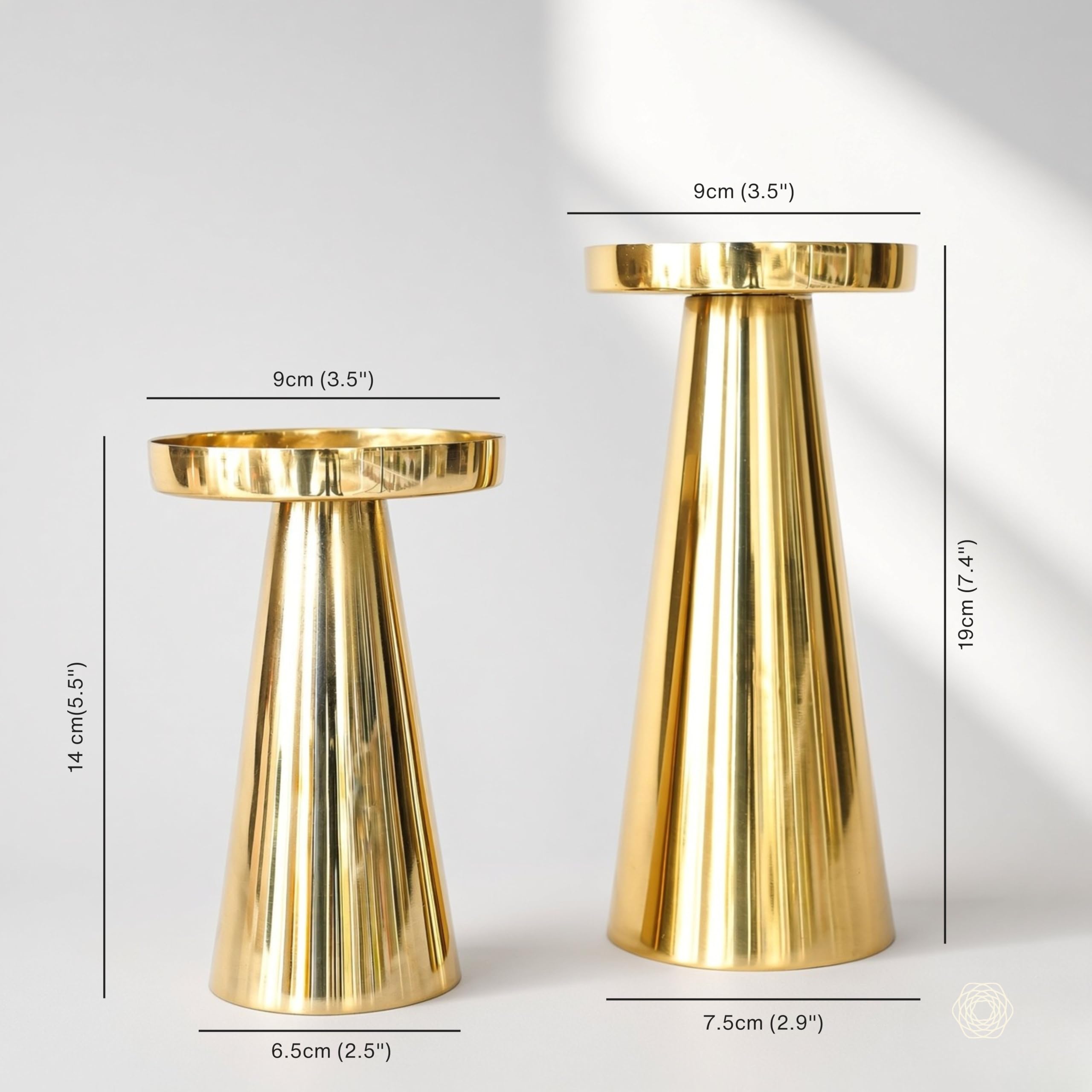 Behoma Metal Pillar Candle Holders - Set of 2 -7 Behoma Metal Pillar Candle Holders - Set of 2 -7