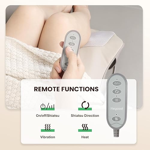 Miniatura 7 de Masajeador de espalda para aliviar el dolor de tejido profundo, masajeador Shiatsu de espalda y cuello con calor relajante, almohada de masaje de