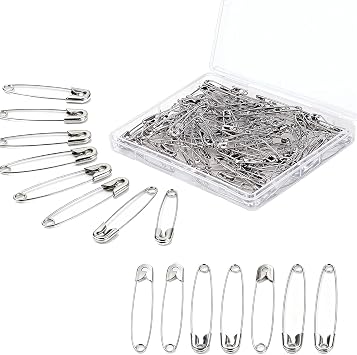 2 Inch Safety Pins, 120 Pack - Large, Nickel Plated Steel Pins, Rust-Resistant for Clothes, Sewing, Crafts, Diapers with Storage Box