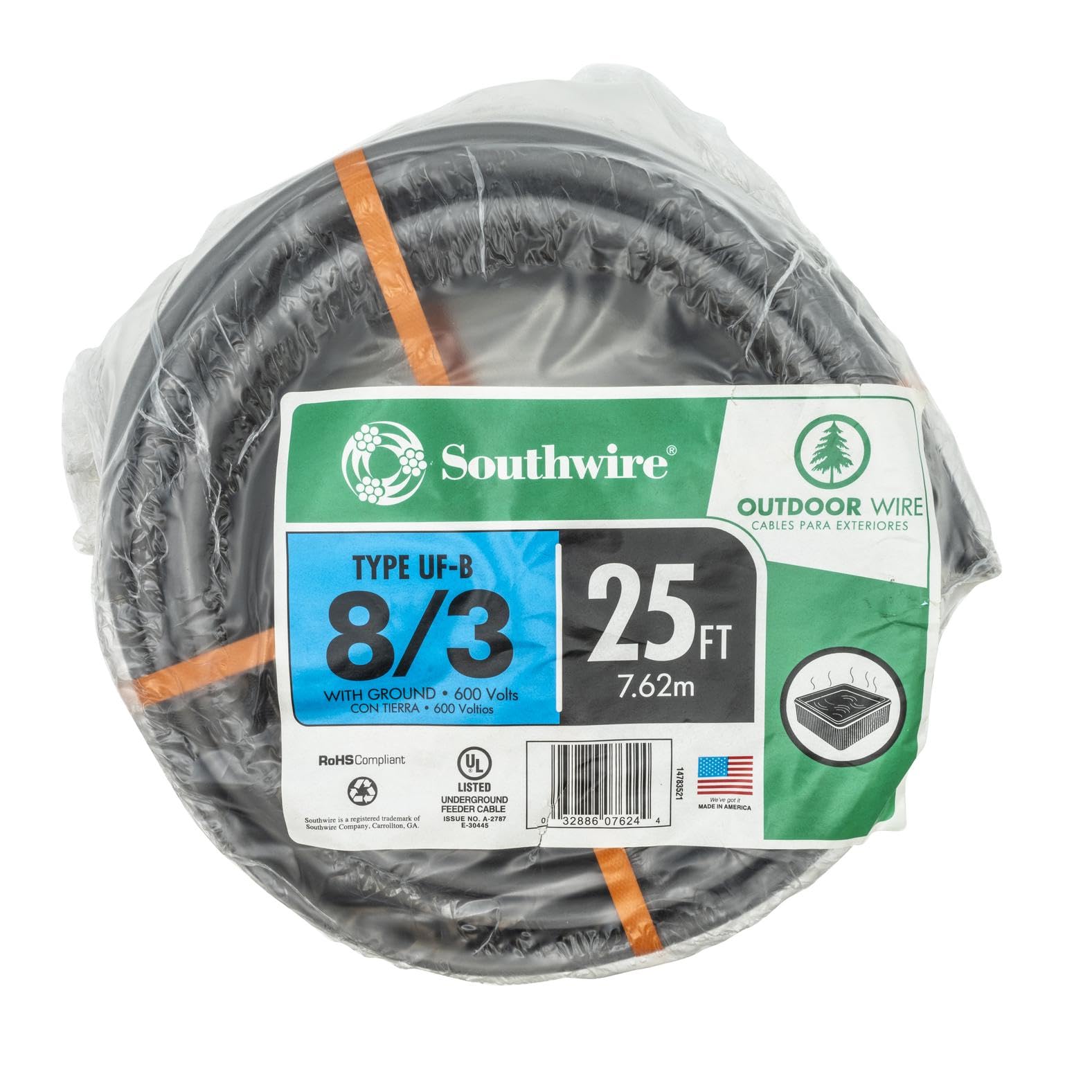 Southwire 14783521 25-foot 8-3 CU UF-B W/G Cable - Amazon.com