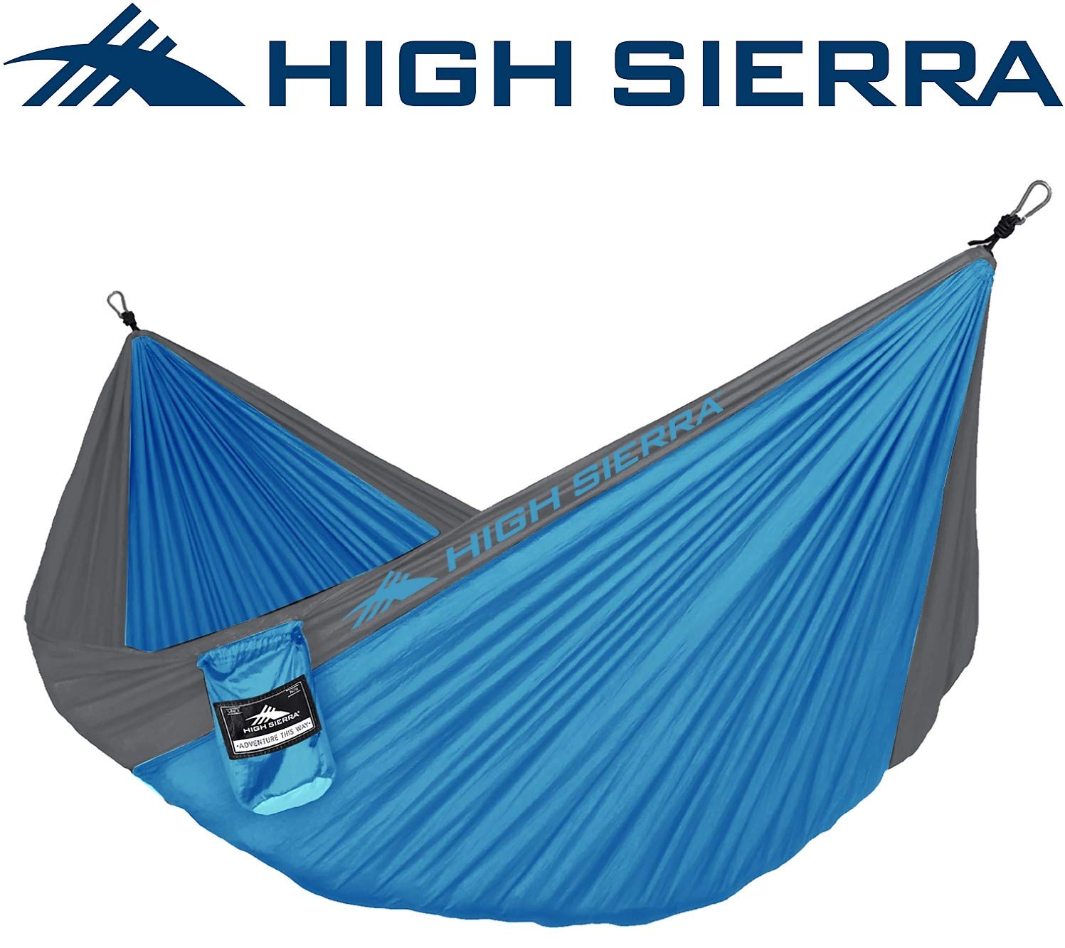 High Sierra HS1596, Outdoor Camping Hammock for 2 Adults with Quick Drying Nylon, Lightweight Yet Durable to Hold Max Weight Capacity of 650lb, Perfect for Travel, Hiking, Camp, Backpacking