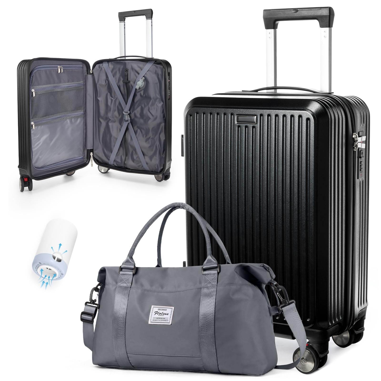 BJLFS Borse da Cabina per Ryanair 40x30x20 Zaino Wizzair Sottovuoto da viaggio 40x20x25 Bagaglio a Mano con compressione sottovuoto,Zaino Easyjet 45x36x20,Zaini Casual per laptop da 14 pollici