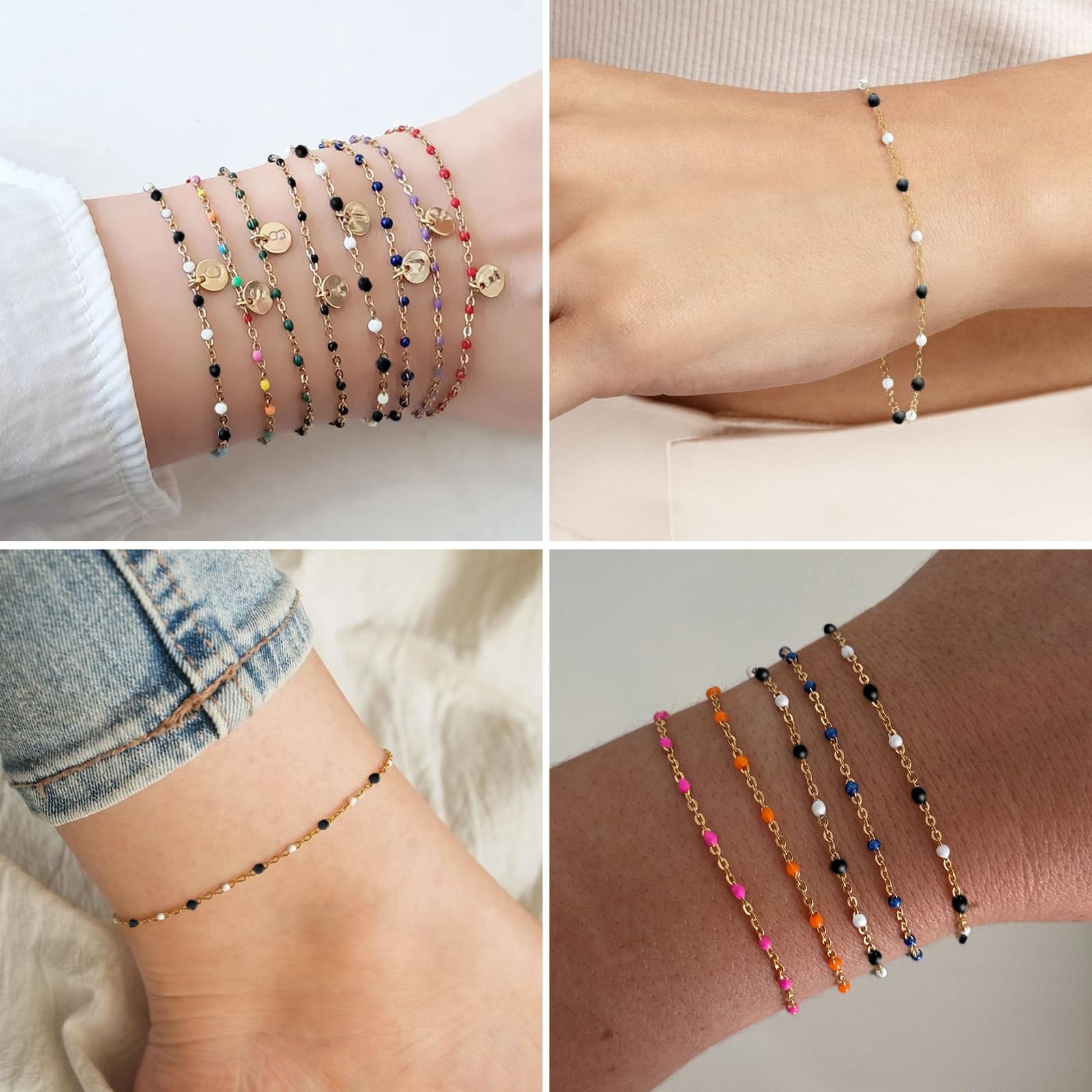 Catena smaltata in oro da 10 m, 2 mm, placcata in oro 18 carati, in acciaio inossidabile 304, smaltata, colorata, per la creazione di gioielli
