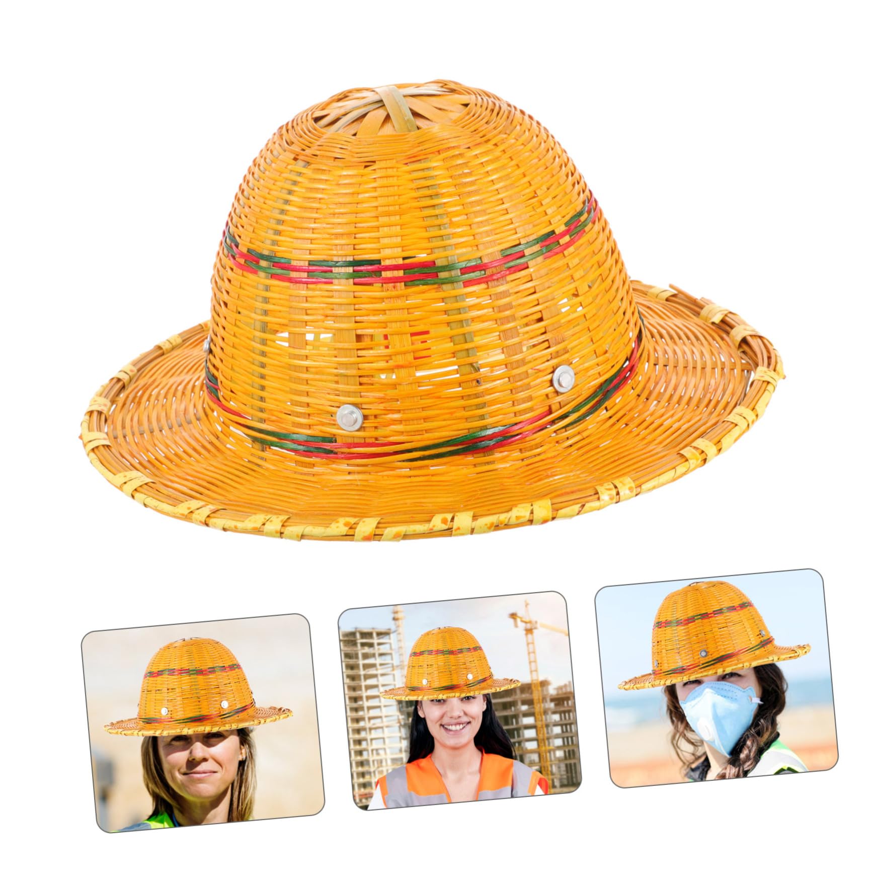 PACKOVE Bambus Schutzhelm mit Sicherem Industriehelm Design Atmungsaktiv für Sommerstimmung Baustellen Leichter Schutzhelm aus Bambusgewebe Zufällige Farbe