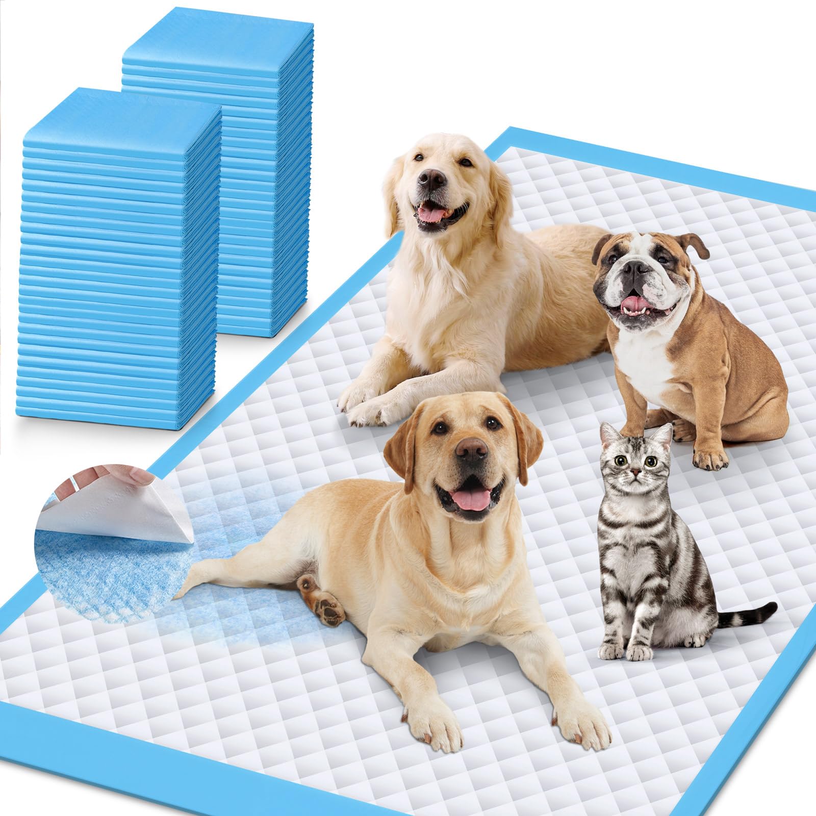 iweepet Enormous 37"x 54" Dog Training Potty Pads, Thicken Super Absorbent & Leak-Proof 6 Layers Puppy Pads 30 Counts, Disposable Dog Pee Pads Extra