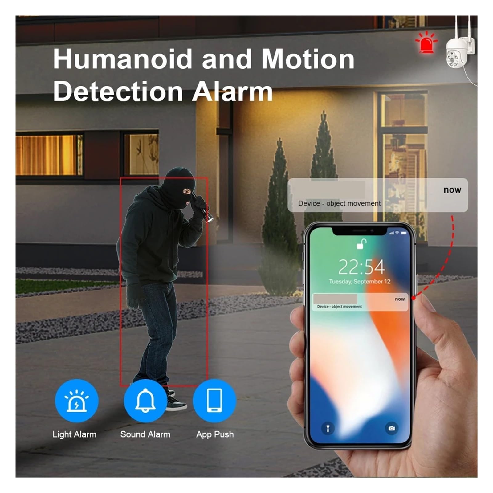 Telecamera di sicurezza esterna PTZ WiFi da 5 MP