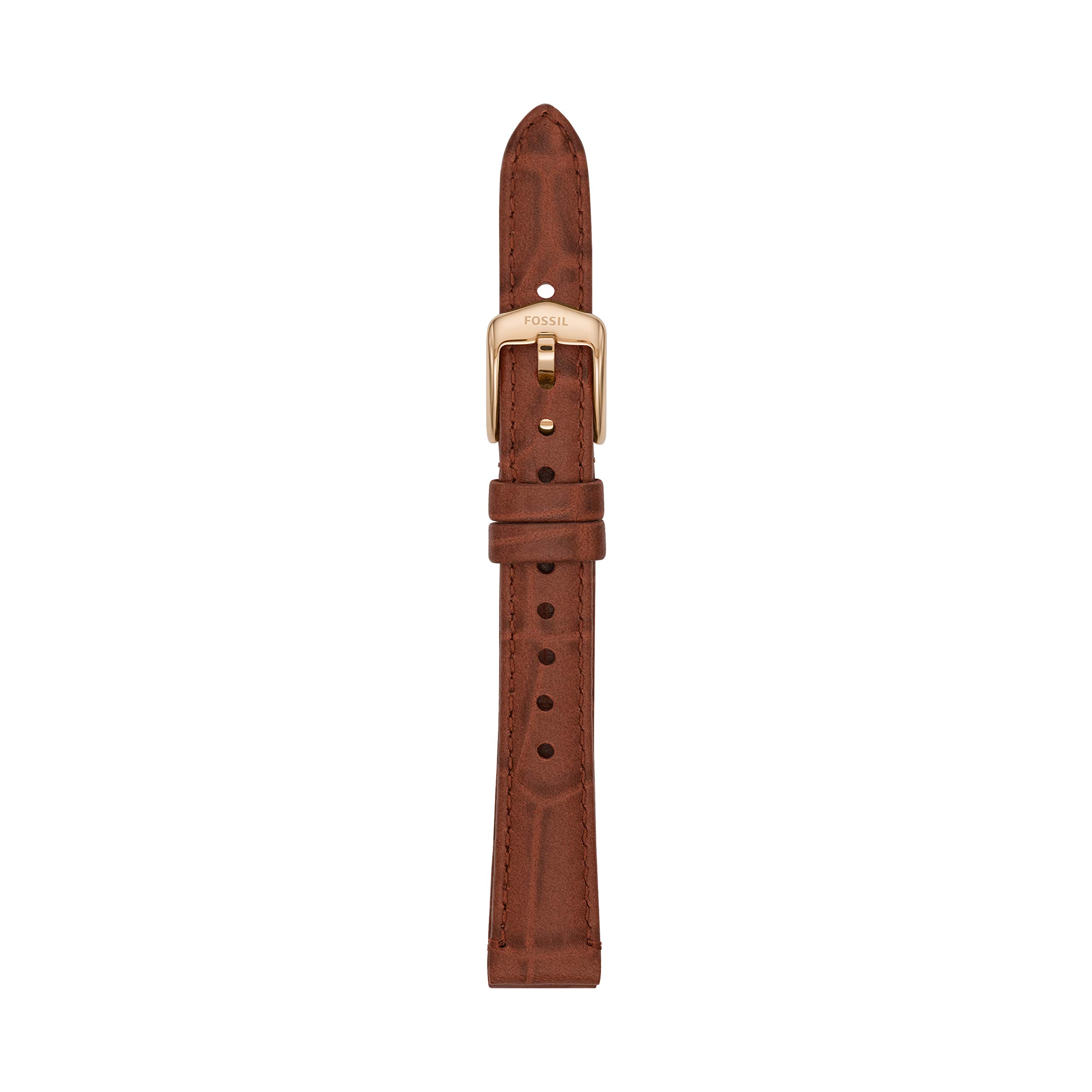 Fossil Women's 14mm Leather Interchangeable Watch Band Strap, Color: Brown  Croco (Model: S141204)