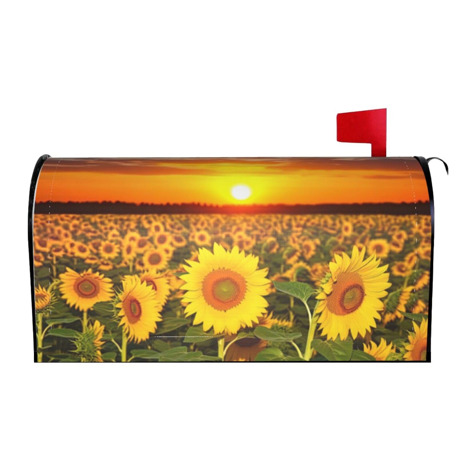 Sunflowers Full Bloom Sunset 01 Mailbox Covers Magnetic Wraps Post Letter Box Cover Garden Home Decor