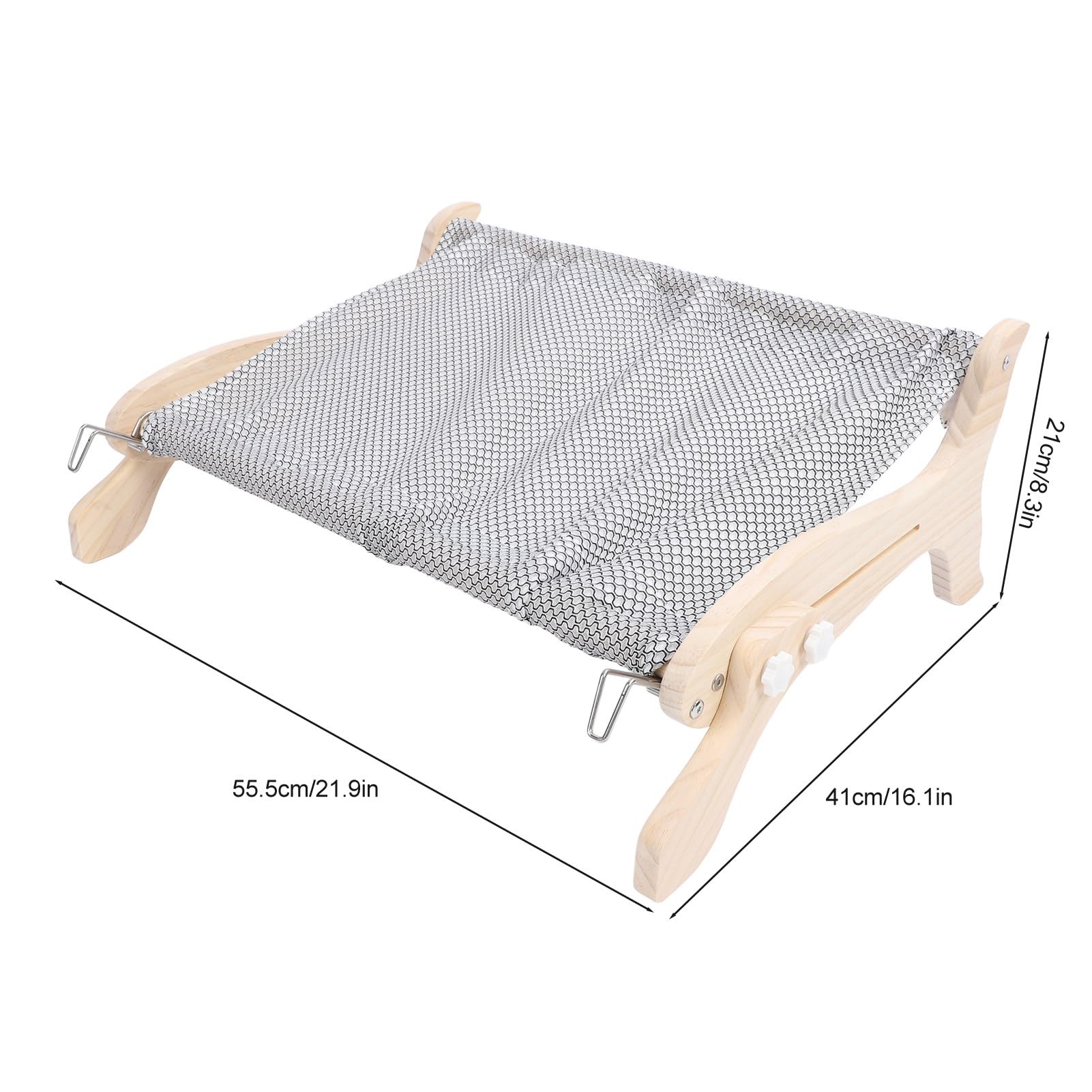 Miskall Cordless Cat Perch for Window Sill,Orthopedic Hammock Design with Premium Hardwood&Robust Metal Frame,Sturdy Strong,Space Saving Window Mounted Cat Seat