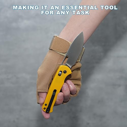 Miniatura 5 de CJRB Hectare - Cuchillo de bolsillo plegable, hoja de acero en polvo AR-RPM9 de 3.15 pulgadas, mango G10, pequeño cuchillo EDC con clip de bolsillo