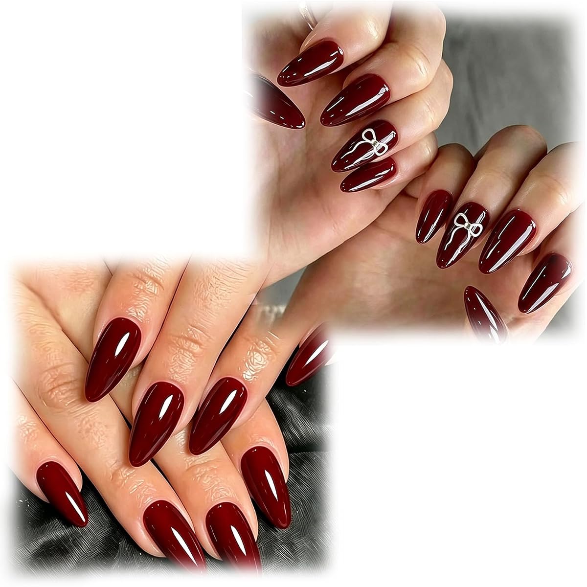 2 Boxes of 58 Pieces Press On Nails Kit, Artificial Nails for Women, Fake Nails