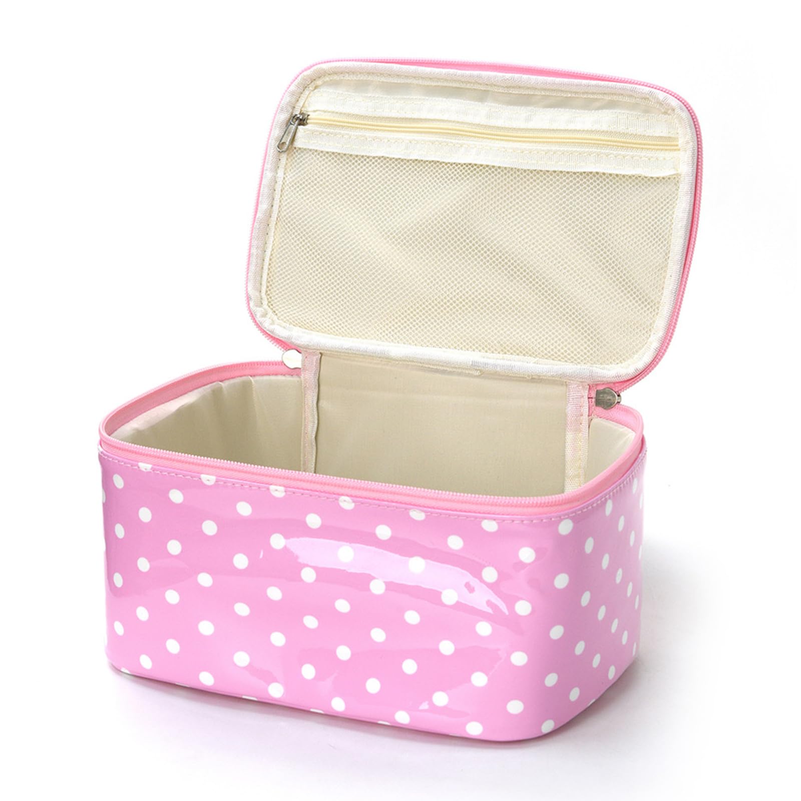 Damski PU Polka-Dot Boho Tote organizer duża pojemność (niebieski) | EcoGleam Organizer o dużej pojemności Boho Polka-Dot PU niebieski; 5 torebek do przechowywania w zestawie; poliuretan;