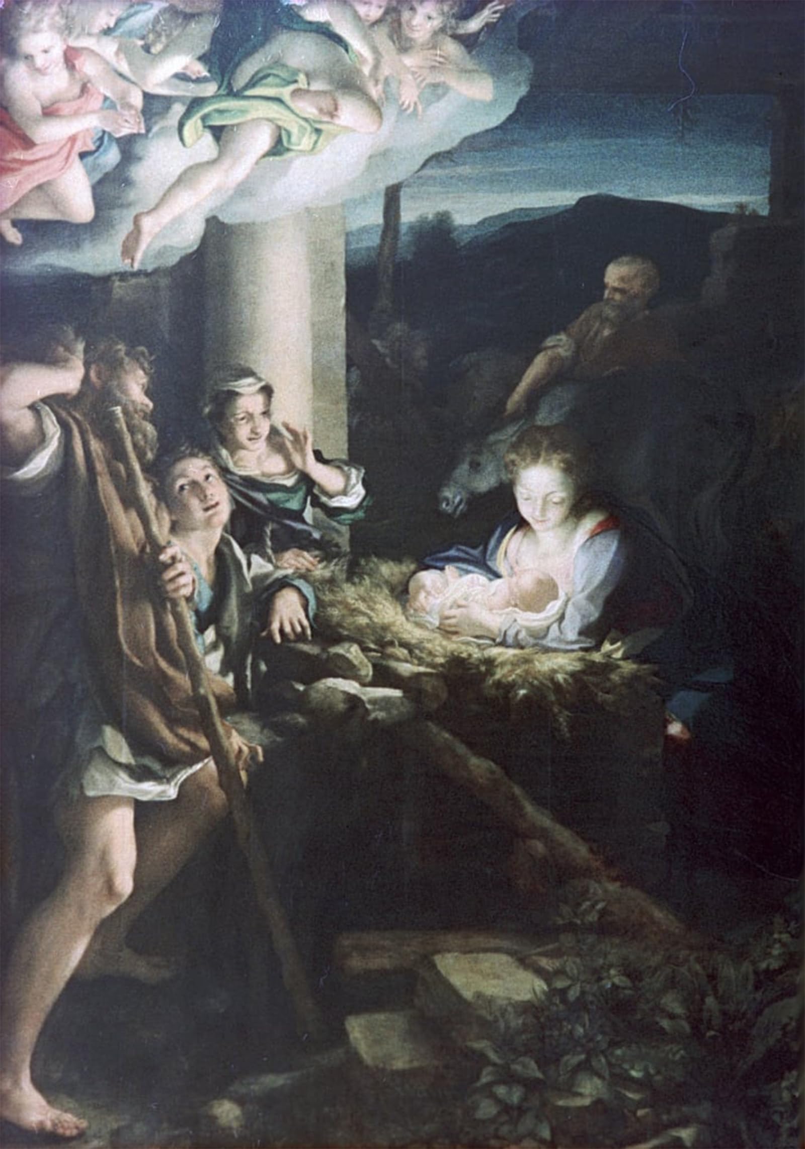 SERENDIPITP Abstract Painting Mural Print Picture Wall Decor Painting Nativity Scene by Antonio Da Correggio Vintage Wall Artwork for Home Decor 60x90cm
