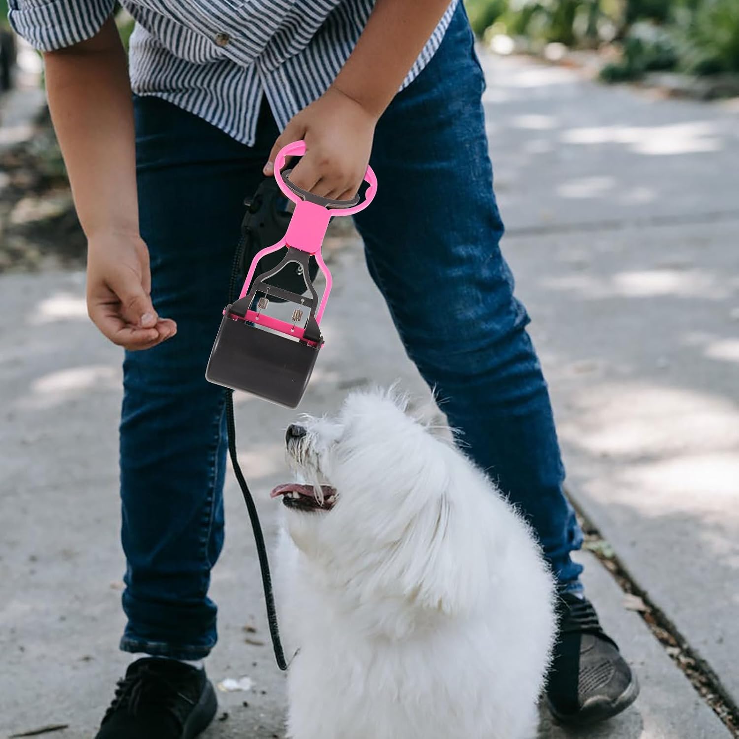 Dog Poop Scooper for Walking Dogs, Long Handle Plastic Cleanup Tool image 5