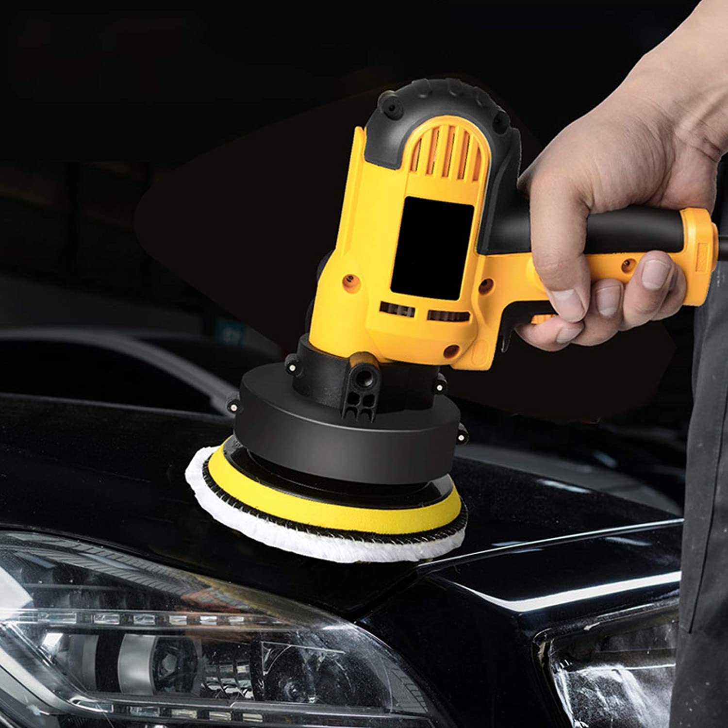 Lucidatrice per auto elettrica 700W Lucidatrice portatile levigatrice rotativa da carrozzeria disco 125 mm 6 Velocità Variabili 600-3700 giri/min