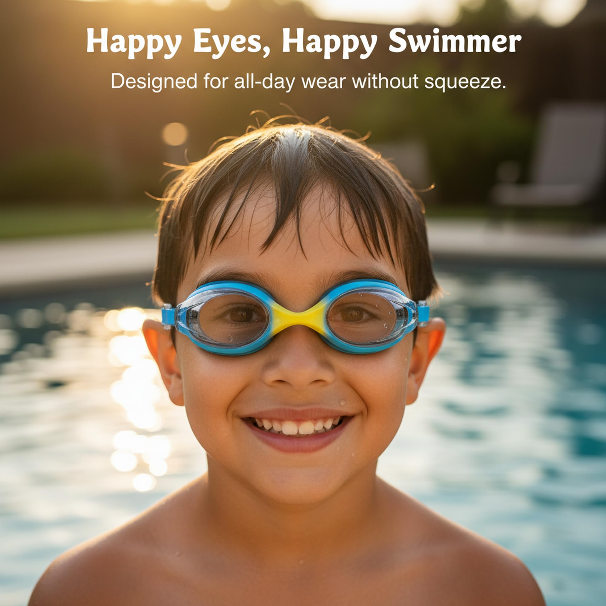 Gafas de natación niños HD anti-vaho Protección UV Banda elástica silicona Unisex 3-14 años