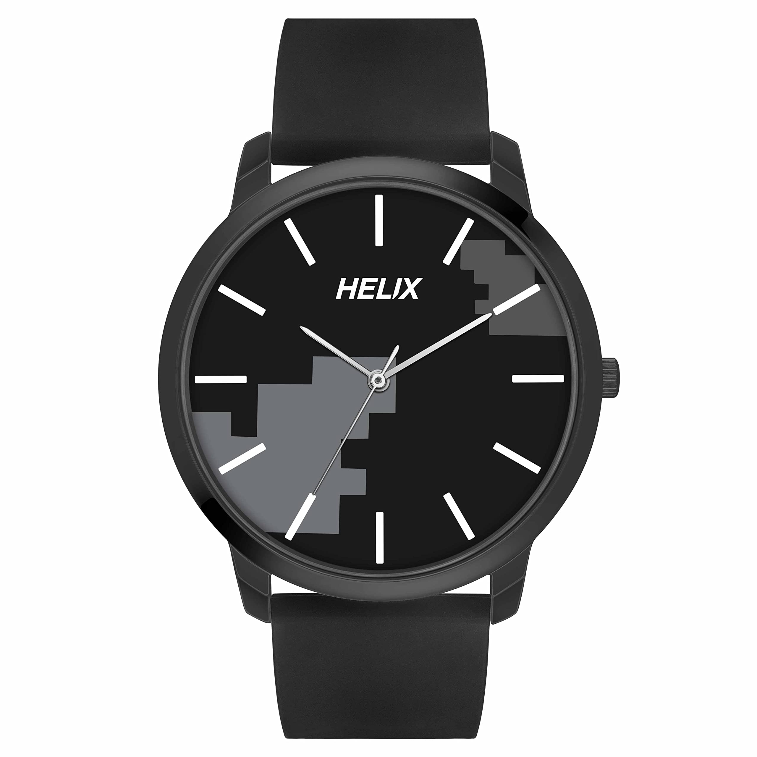 Helix by Timex Black Round Analog Watches for Men | Quartz Movement Silicone Strap Men Watches | Upto 30 m Water Resistance with Buckle Closure | Gift for Men TW039HG20 (B0BQY59S8B) Amazon Price History, Amazon Price Tracker