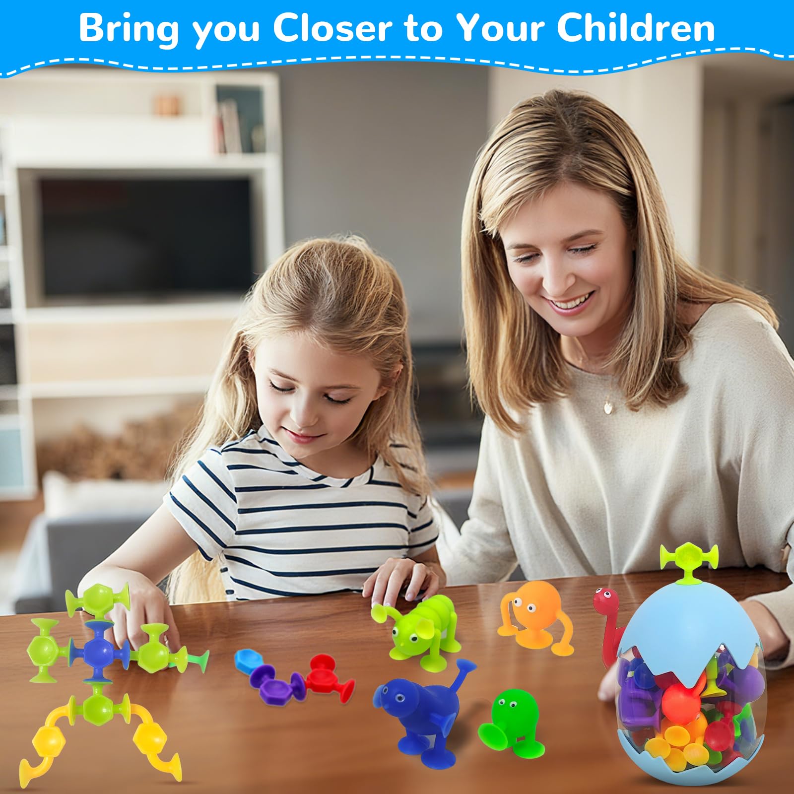Jouets à Ventouse Silicone 27 Pièces – Œufs Dinosaures Pour Bain, Fenêtre – Sensoriel Montessori 3-7 Ans
