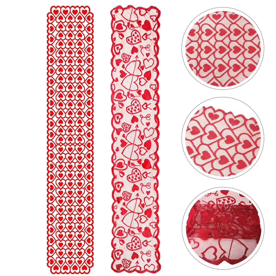 Chemin de table Saint Valentin décor de manteau de cheminée élégant rouge - 8