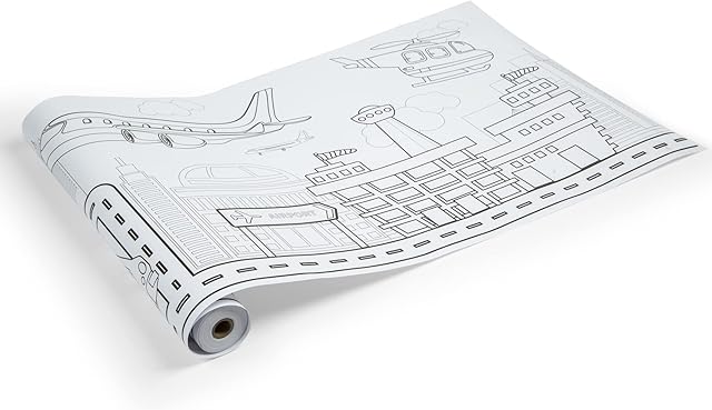 abeec City Scene Colouring Roll for Kids Paper Roll for Kids with Colouring and Activities  Colouring Paper for Children  Craft Paper Suitable for Kids Craft