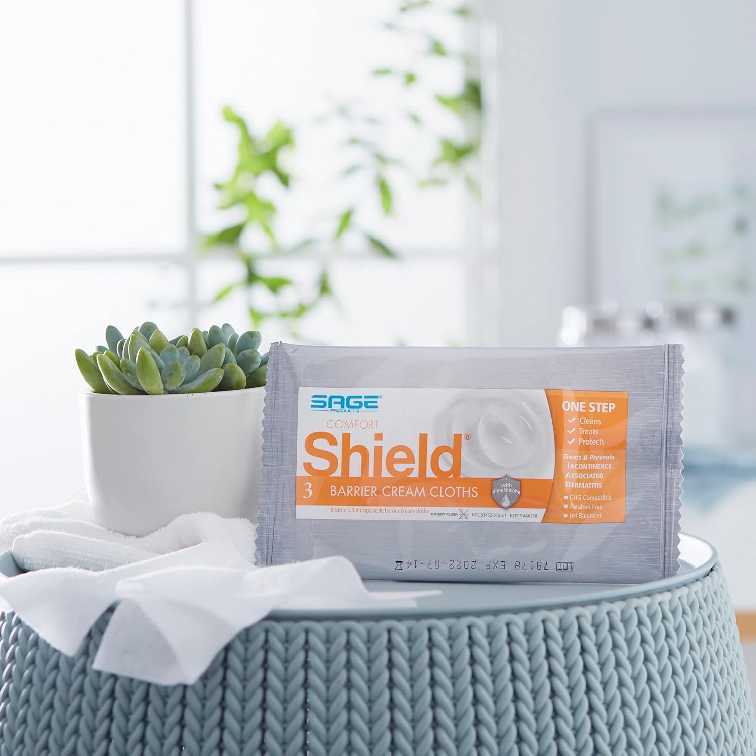 Comfort Shield Incontinent Care Wipe Soft Pack Dimethicone Unscented 3 Count, 7502 - Case of 300