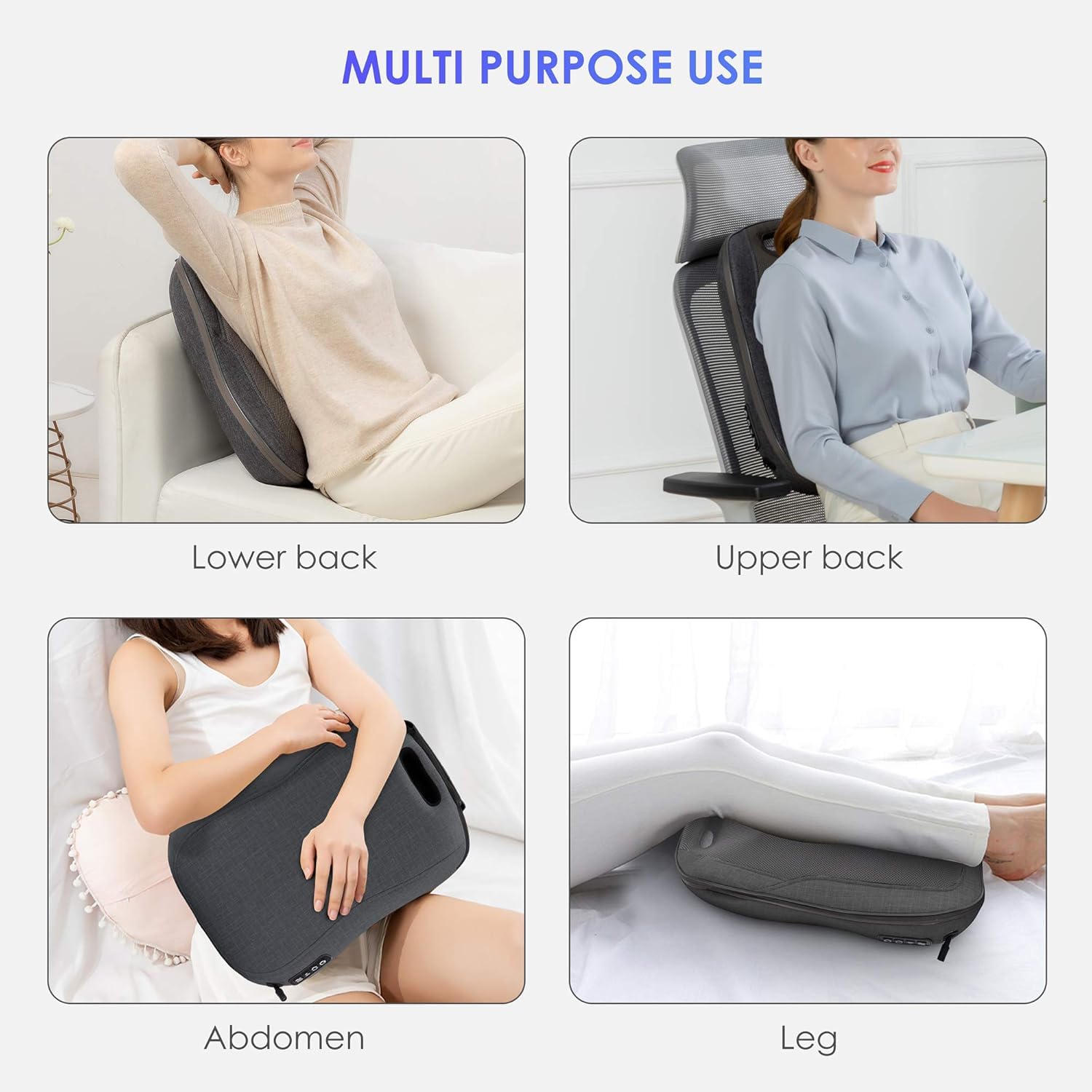 COMFIER Corded Back Massager with Heat - 12 Ball Massager For Back, Neck, Calf, Shoulder, Palm, Lower Leg, Thigh Shiatsu Massage Chair Pad with Adjustable Intensity - Image 6 thumbnail