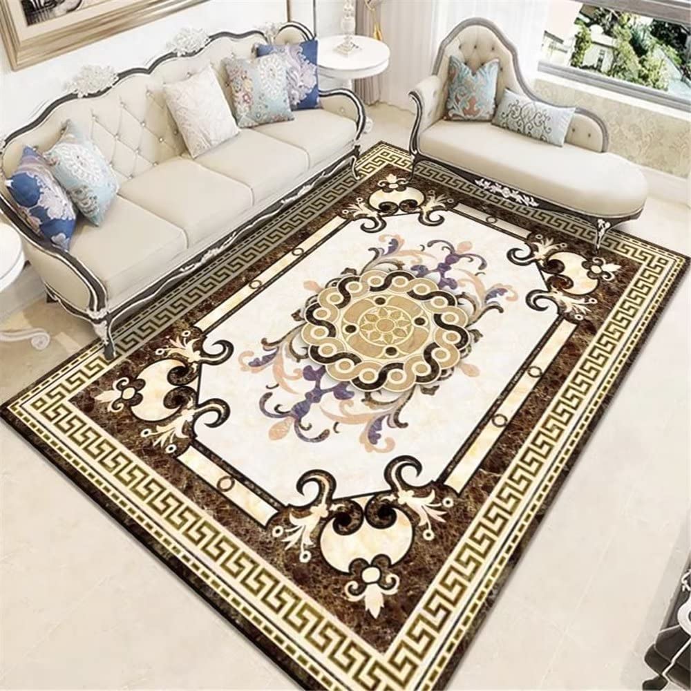 Tapis design salon floral gris pour créer une ambiance cosy
