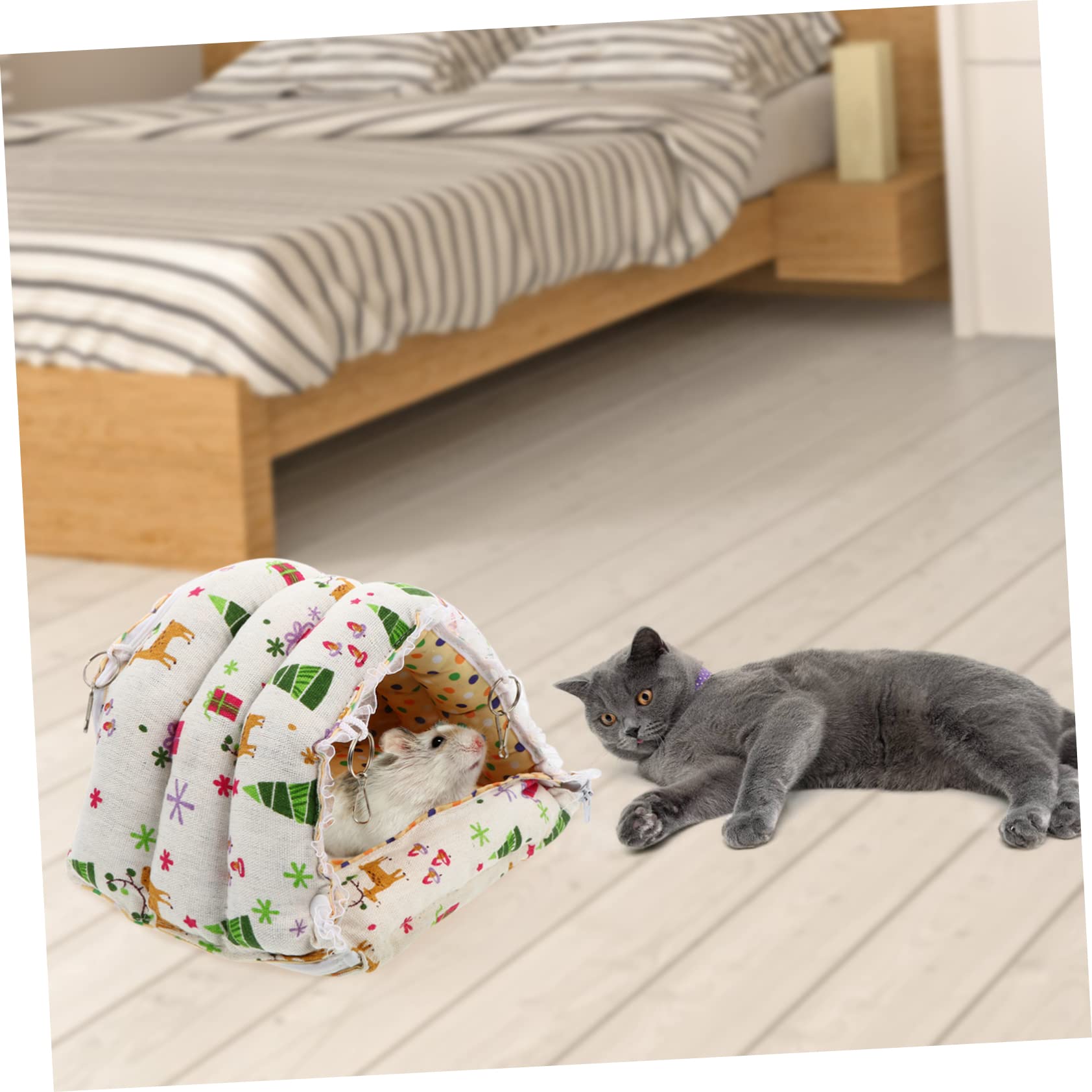 minkissy 3stücke Kleintier Nestzelt Für Hamster Meerschweinchen Und Kaninchen Warmes Halbgeschlossenes Schlafhaus Für Käfige Und Reisen Mit Süßem Design