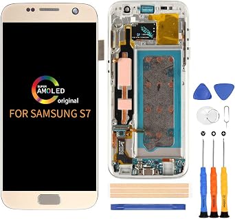 A-MIND Original for Samsung Galaxy S7 G930 Screen Replacement Include Frame Not for S7 Edge 5.1inch AMOLED Touch Digitizer LCD Display Assembly Repair Kits Glod Original