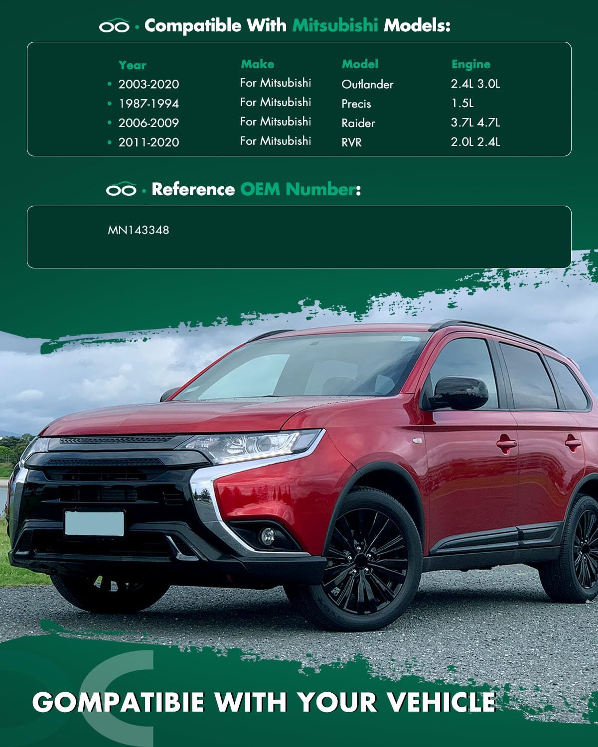 SCITOO Throttle Body MN143348 Automotive Throttle Fit for 2003-2020 for Mitsubishi for Outlander | 1987-1994 for Mitsubishi for Precis | 2006-2009 for Mitsubishi for Raider