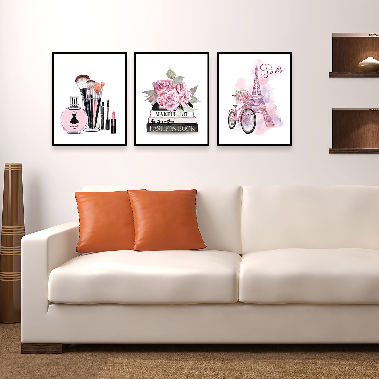 9 Pièces Affiches Murales Modernes Femmes - Roses, Parfum, Sacs Et Talons Hauts Pour Chambre Et Salon