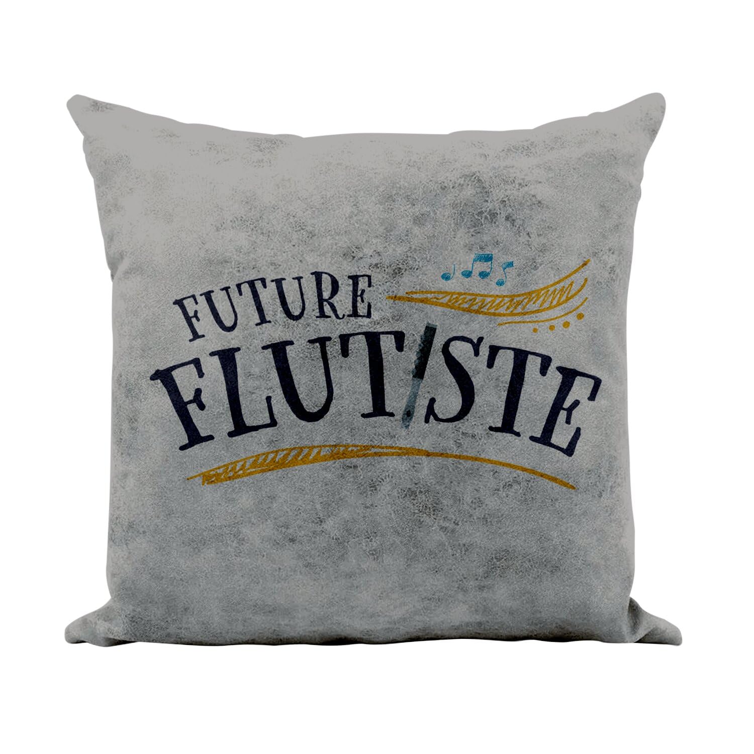 Coussin similicuir gris pour embellir un canapé terne avec une decoration musique 40x40