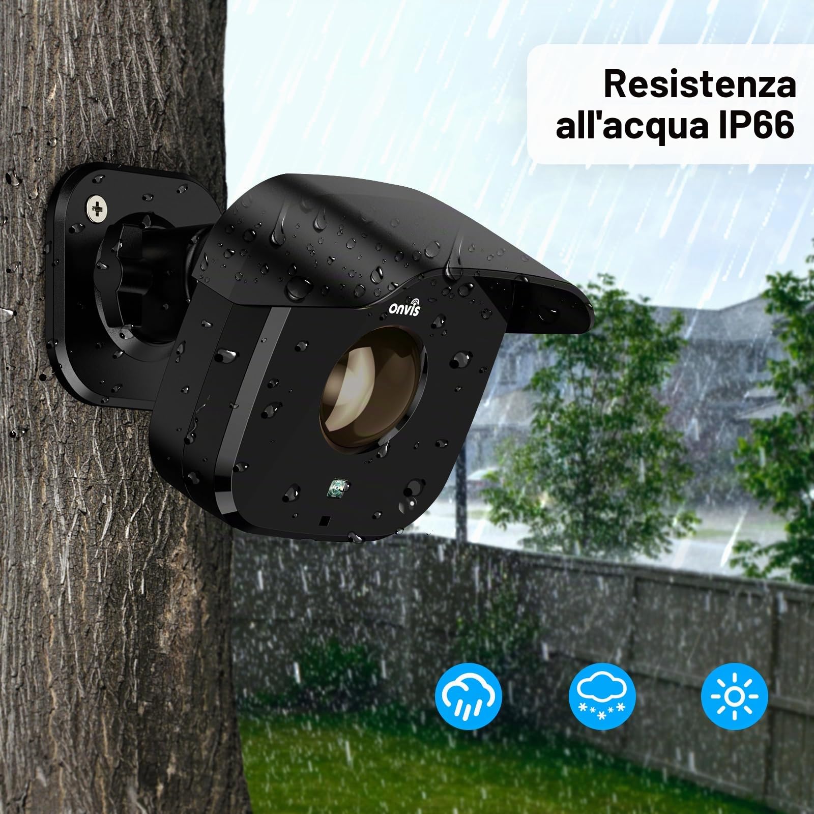 Onvis Rilevatore di movimento esterno Thread, rilevatore di movimento impermeabile IP66 con sensore di luce, misuratore di temperatura e umidità, per sistema di allarme e automazione, funziona solo