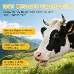 Beef Tallow Face Cream for Skin, Face, Body, Whipped Tallow and Honey Balm | Tallow Face Moisturizer, All Natural Body Cream for Dry and Sensitive Skin, Body Lotion for Women and Men, Unscented 4.2 OZ
