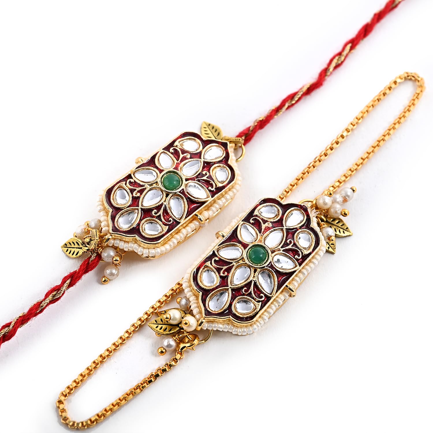 CHOTTEY LAL AND SONS Rakshabandhan Diamonds and Floral Designer Thread Rakhi with Roli Chawal and Card Combo | Traditional Rakhi For Brothers and Sisters (Set Of 2) (B0D7VP8WXC) Amazon Price History, Amazon Price Tracker