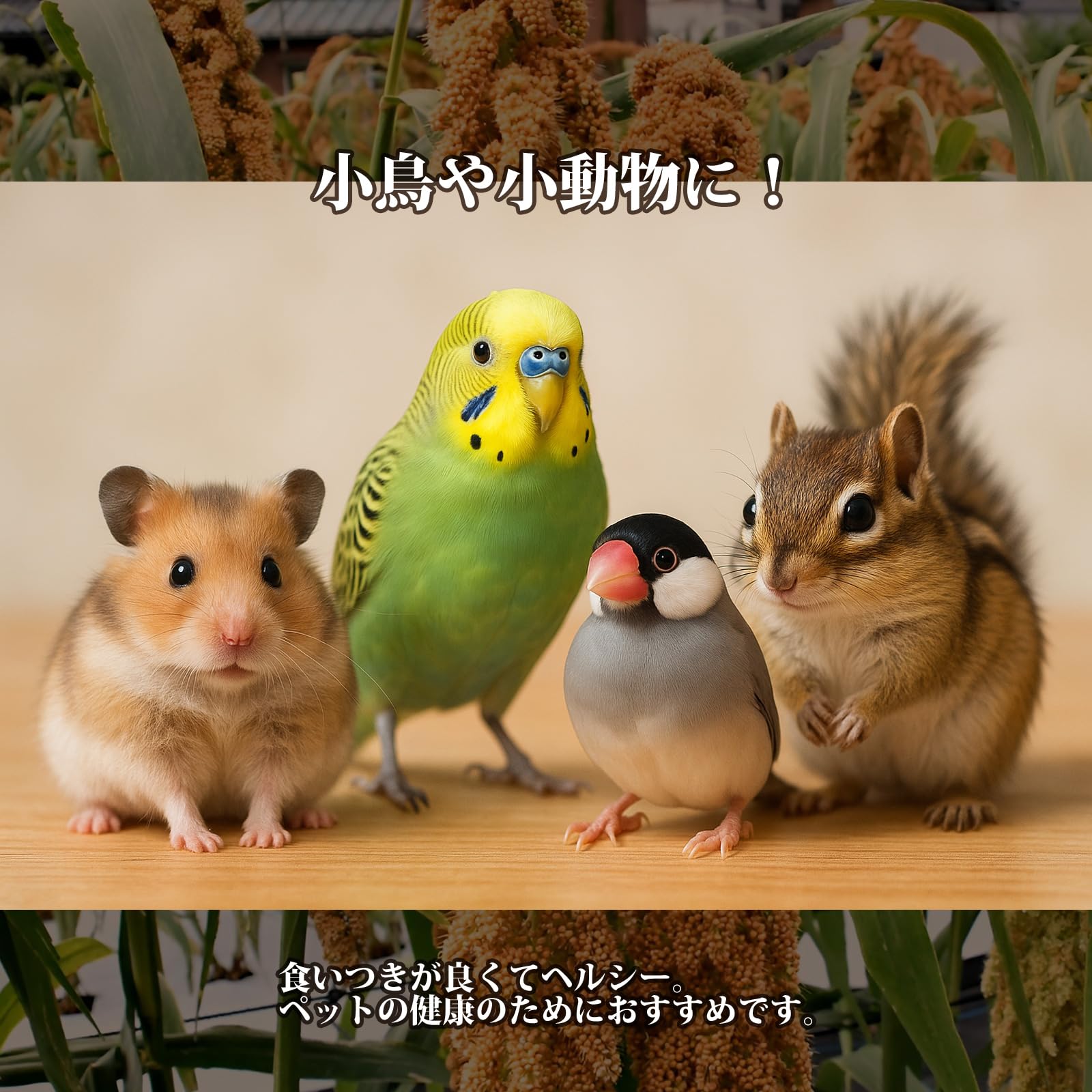 1500g 無農薬 黄粟の穂 小鳥 リス　小動物　インコ　餌　エサ　おやつ akaawa_03.jpg
