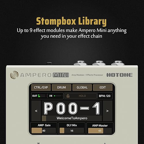 Miniatura 18 de HOTONE Procesador de múltiples efectos Pedal Guitarra Bass Amp Modelado IR Gabinetes Simulación Multi IdiomaEstéreo OTG USB Audio Interfaz Ampero