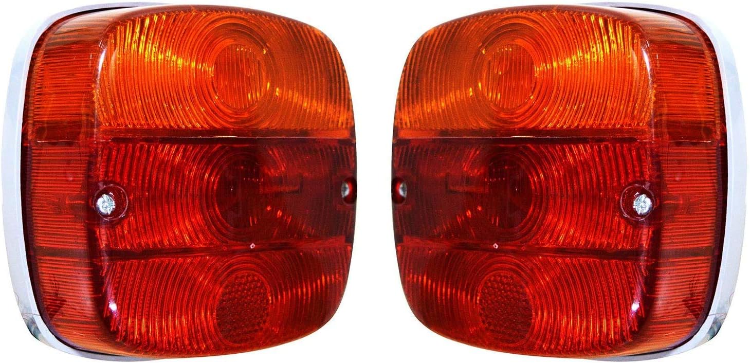 2x Rear Lights Lamp Tail Lights Assembly Set with 12v Bulbs and Licence Plate Suitable for Magirus Iveco Santana Land Rover Series III